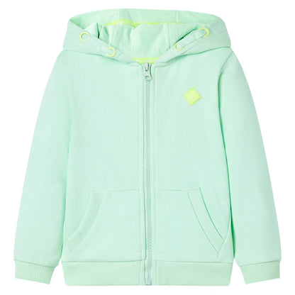 Kids' Hooded Sweatshirt with Zip Bright Green 104