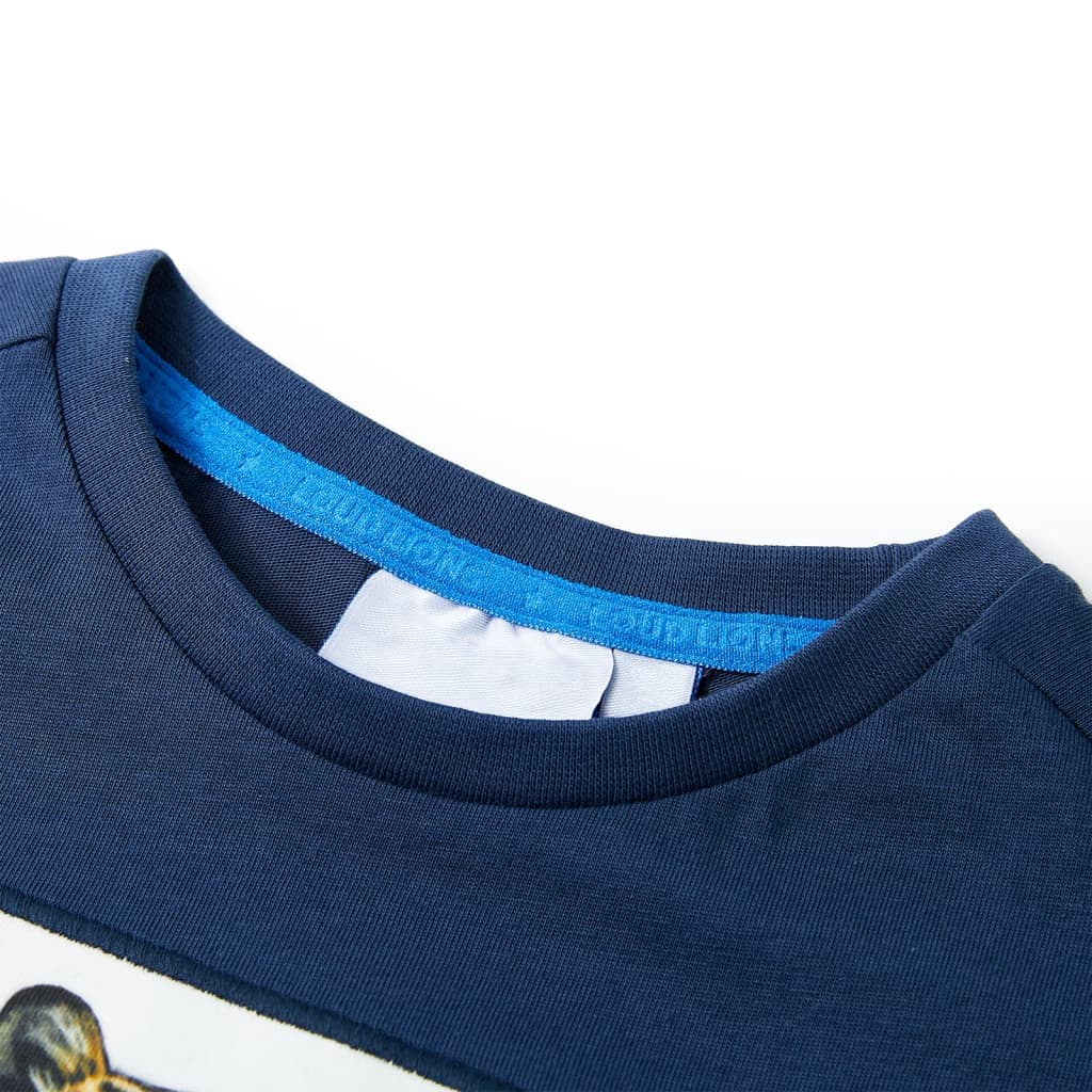 Kids' T-shirt with Short Sleeves Dark Blue 140