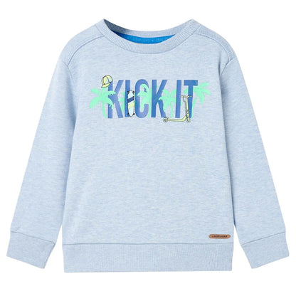 Kids' Sweatshirt Soft Blue Melange 104