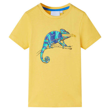 Kids' T-shirt with Short Sleeves Light Ochre 116