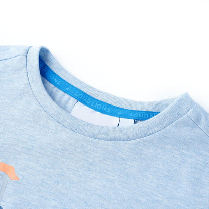 Kids' T-shirt Soft Blue Melange 128