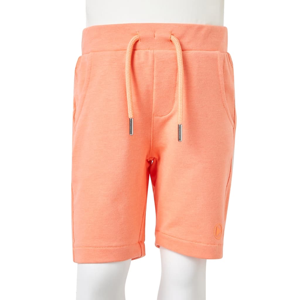 Kids' Shorts with Drawstring Neon Orange 116