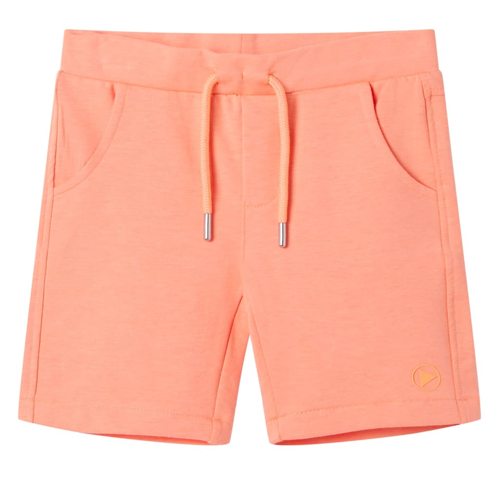 Kids' Shorts with Drawstring Neon Orange 140