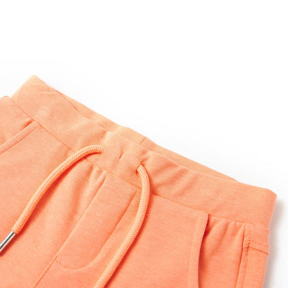 Kids' Shorts with Drawstring Neon Orange 140