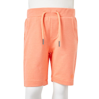 Kids' Shorts with Drawstring Neon Orange 140