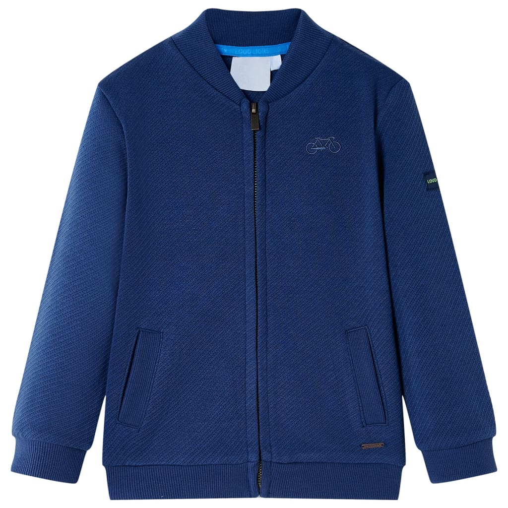 Kids' Sweatshirt with Zip Navy 128