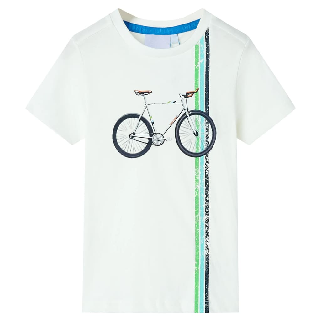 Kids' T-shirt with Short Sleeves Ecru 104