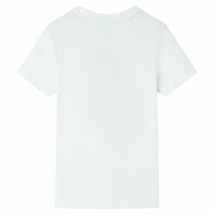 Kids' T-shirt with Short Sleeves Ecru 104