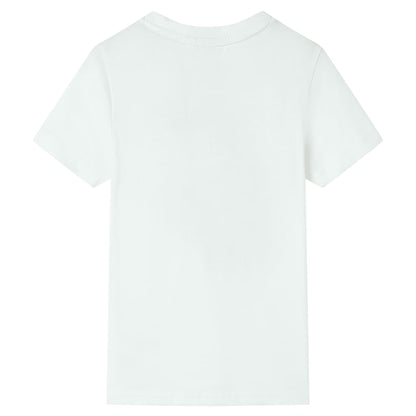 Kids' T-shirt with Short Sleeves Ecru 128