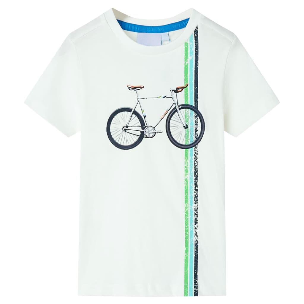 Kids' T-shirt with Short Sleeves Ecru 140