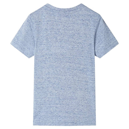 Kids' T-shirt with Short Sleeves Blue Melange 92