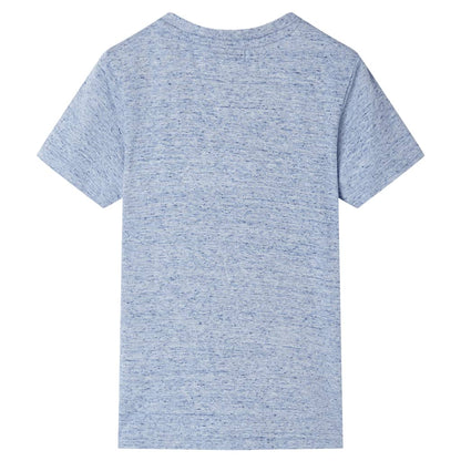 Kids' T-shirt with Short Sleeves Blue Melange 116