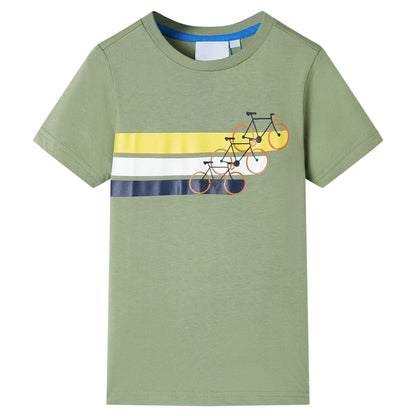 Kids' T-shirt with Short Sleeves Light Khaki 92