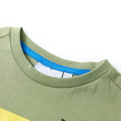 Kids' T-shirt with Short Sleeves Light Khaki 92