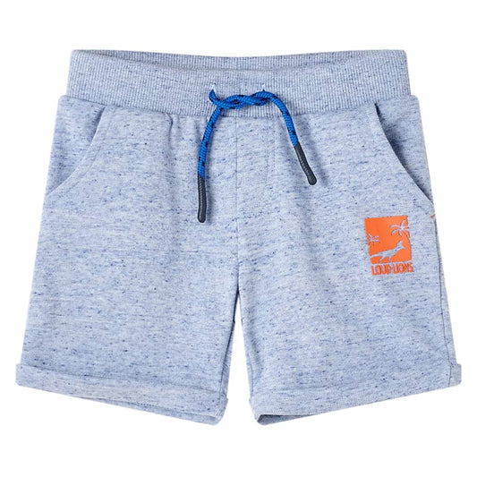 Kids' Shorts with Drawstring Blue Melange 128