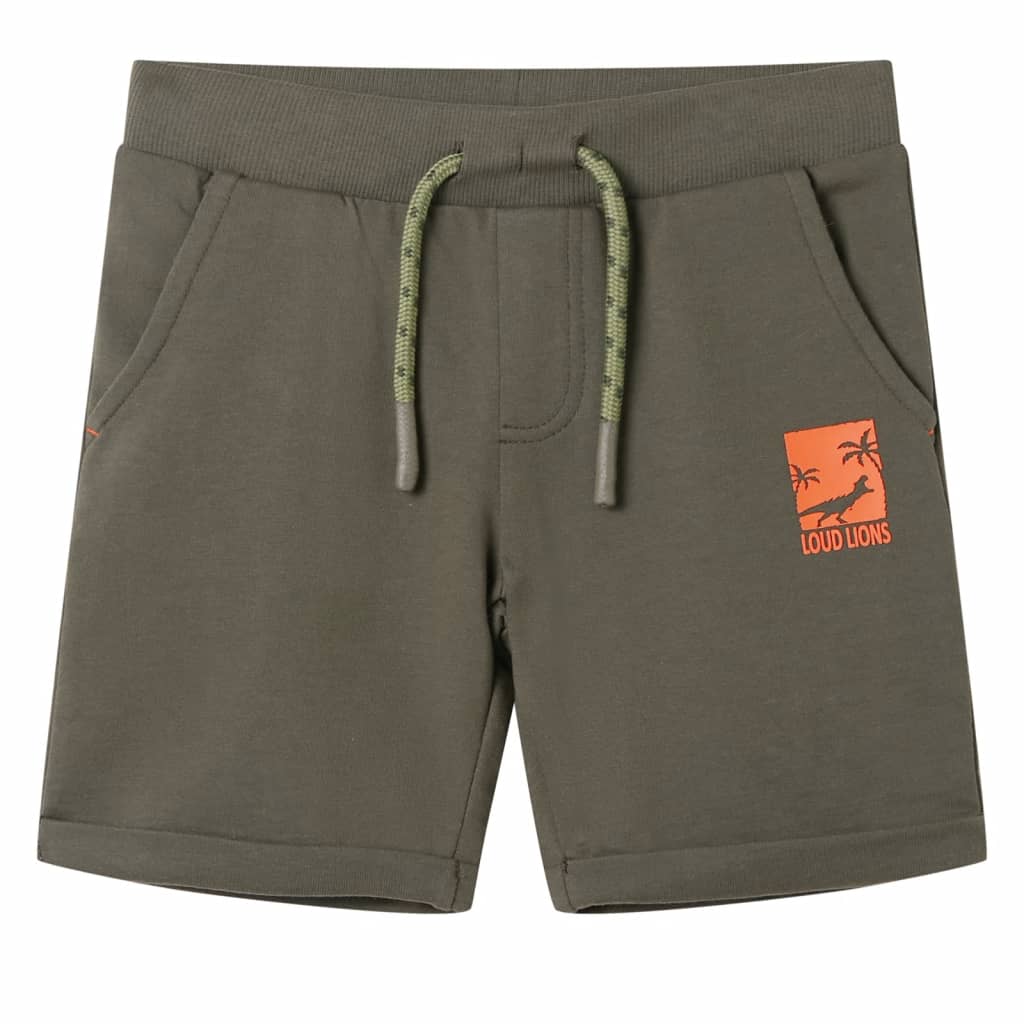 Kids' Shorts with Drawstring Dark Khaki 116