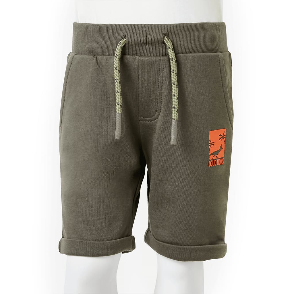 Kids' Shorts with Drawstring Dark Khaki 116