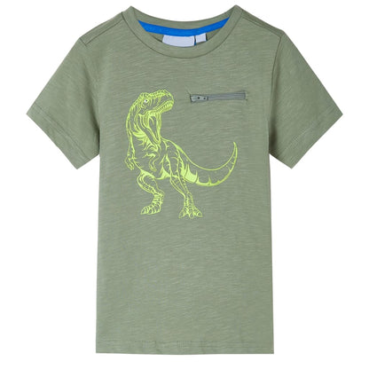 Kids' T-shirt with Short Sleeves Light Khaki 92