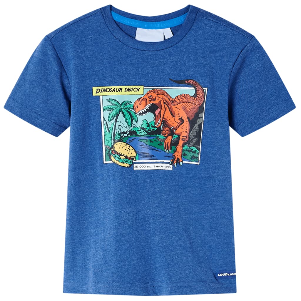 Kids' T-shirt Dark Blue Melange 140