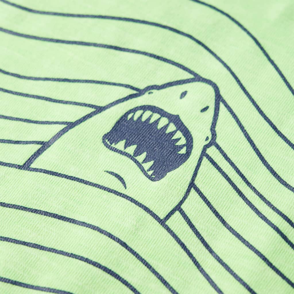 Kids' T-shirt Shark Print Neon Green 116