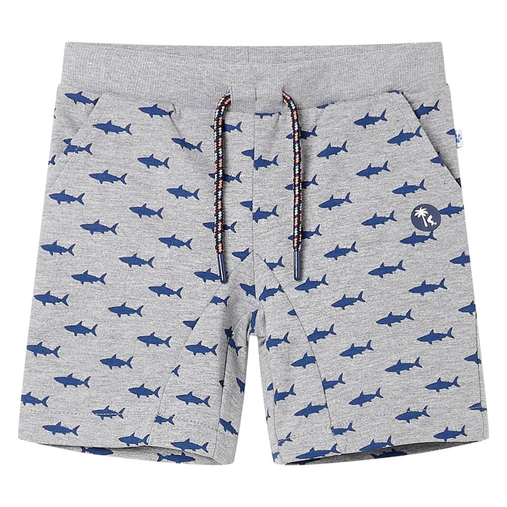 Kids' Shorts with Drawstring Light Grey Melange 128