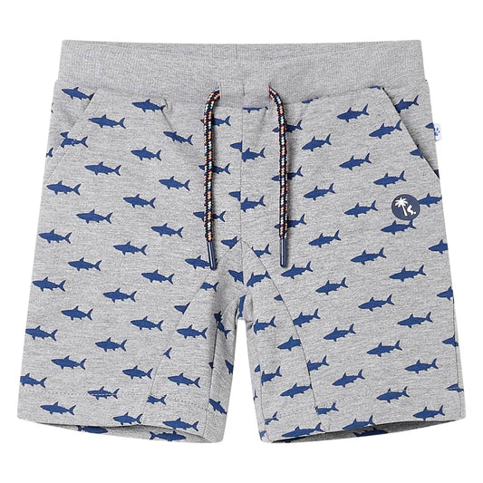 Kids' Shorts with Drawstring Light Grey Melange 128