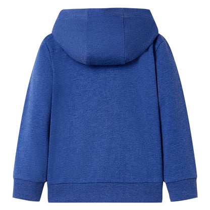 Kids' Hooded Sweatshirt with Zip Dark Blue Melange 104