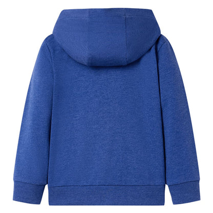 Kids' Hooded Sweatshirt with Zip Dark Blue Melange 140