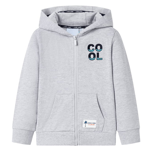 Kids' Hooded Sweatshirt with Zip Grey 92