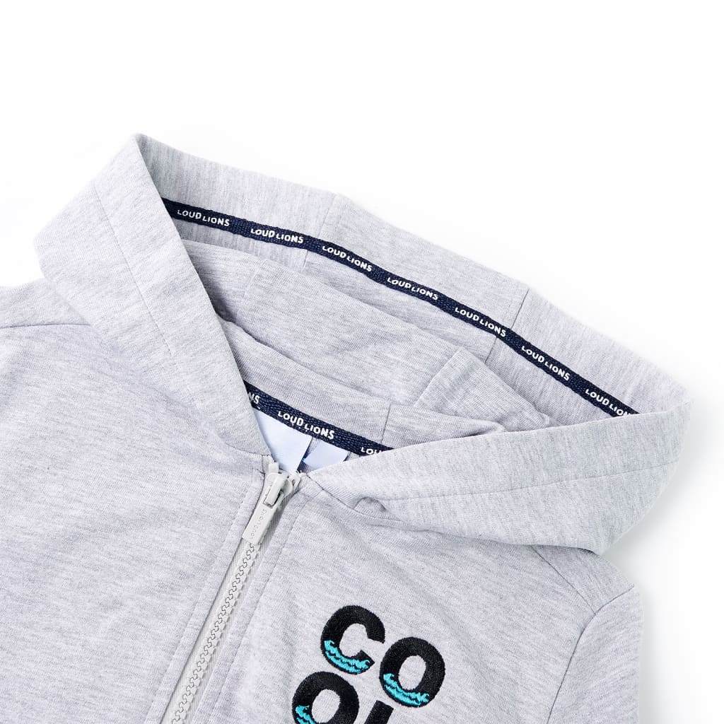 Kids' Hooded Sweatshirt with Zip Grey 92