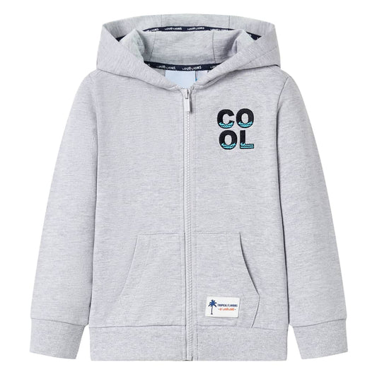 Kids' Hooded Sweatshirt with Zip Grey 104