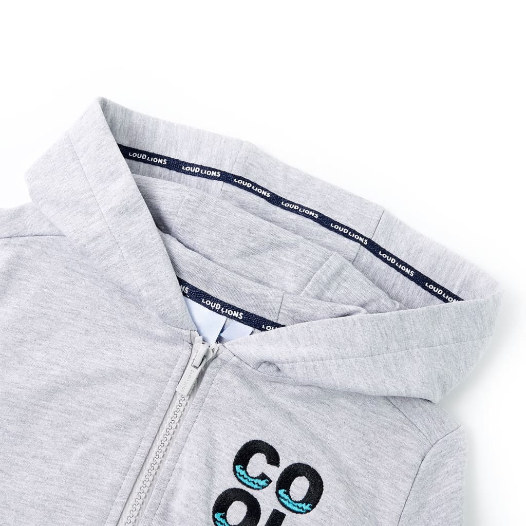 Kids' Hooded Sweatshirt with Zip Grey 104