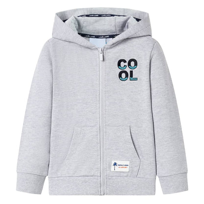 Kids' Hooded Sweatshirt with Zip Grey 116