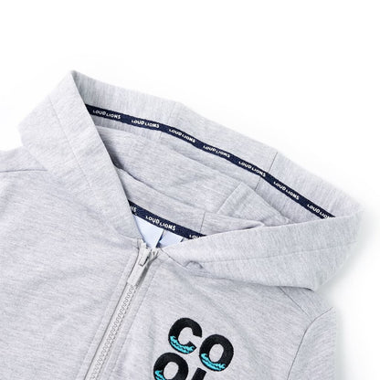 Kids' Hooded Sweatshirt with Zip Grey 116