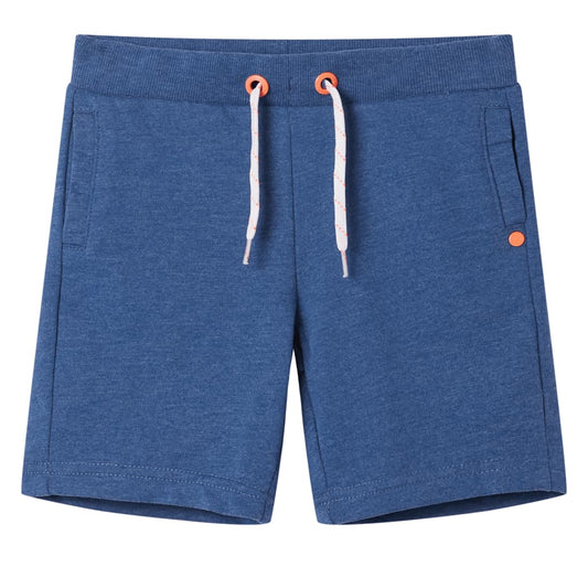 Kids' Shorts with Drawstring Dark Blue Melange 128