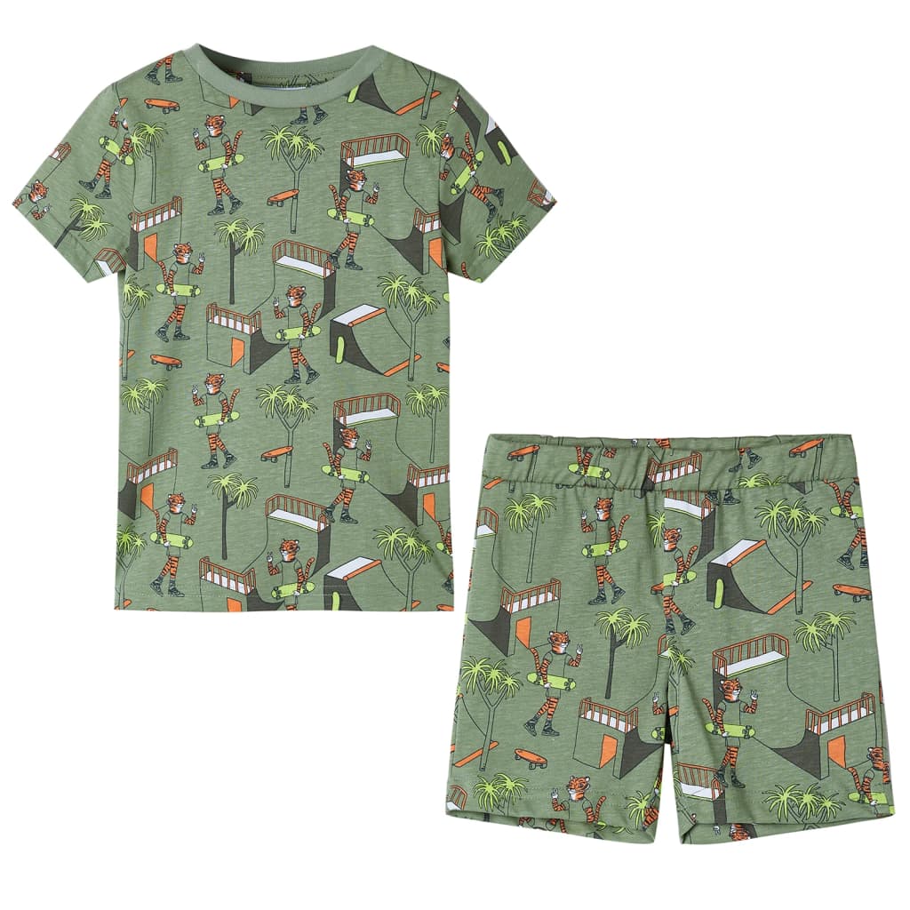 Kids' Pyjamas with Short Sleeves Light Khaki 104