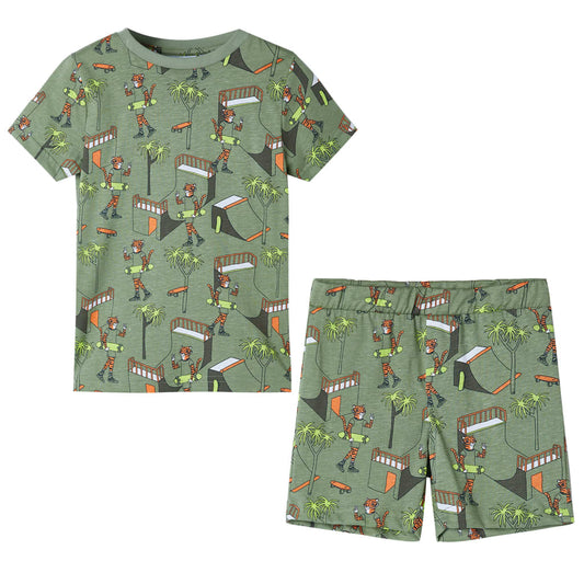 Kids' Pyjamas with Short Sleeves Light Khaki 116