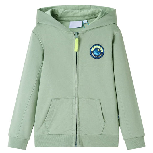 Kids' Hooded Sweatshirt with Zip Light Khaki 92