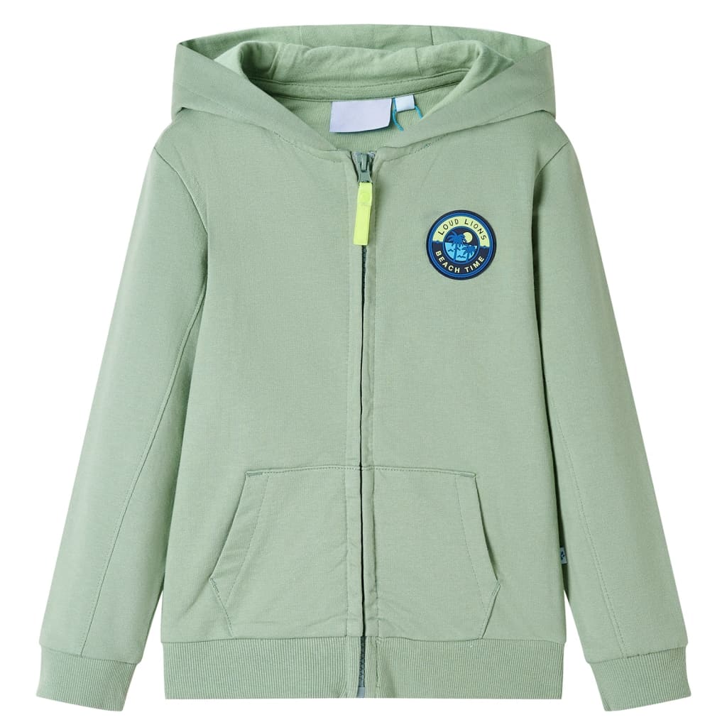 Kids' Hooded Sweatshirt with Zip Light Khaki 104