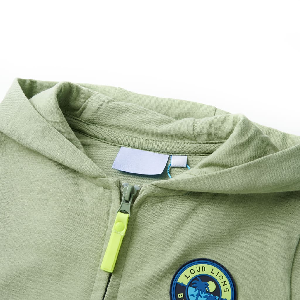 Kids' Hooded Sweatshirt with Zip Light Khaki 104