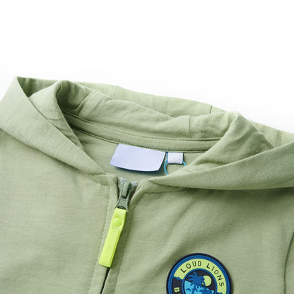 Kids' Hooded Sweatshirt with Zip Light Khaki 104