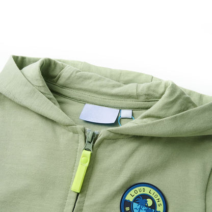 Kids' Hooded Sweatshirt with Zip Light Khaki 140