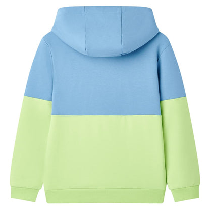 Kids' Hooded Sweatshirt Blue and Soft Yellow 92