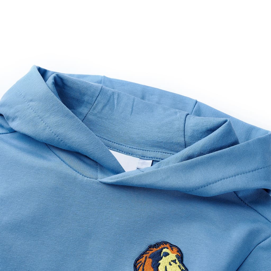 Kids' Hooded Sweatshirt Blue and Soft Yellow 92