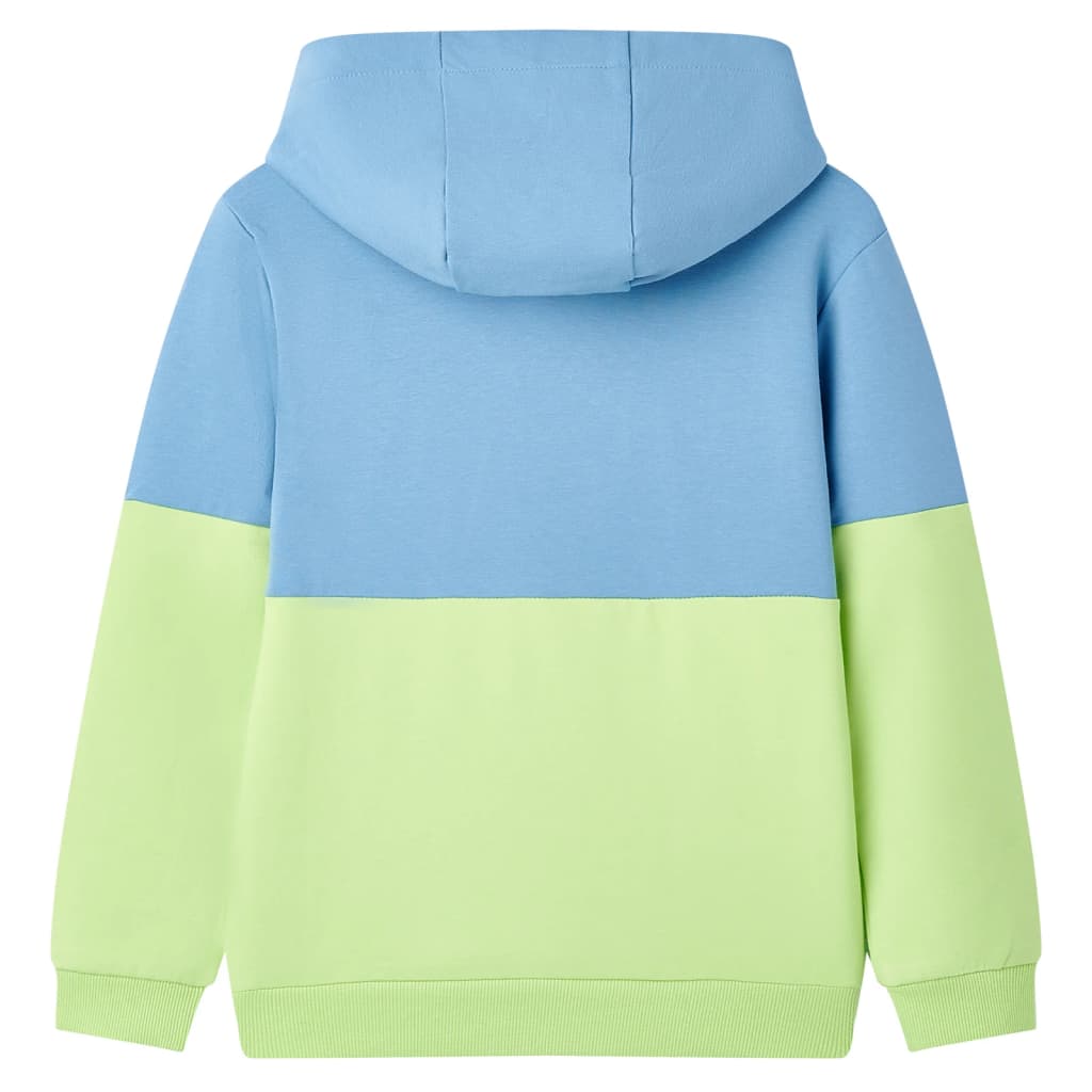 Kids' Hooded Sweatshirt Blue and Soft Yellow 104