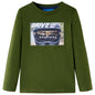 Kids' T-shirt with Long Sleeves Dark Khaki 116