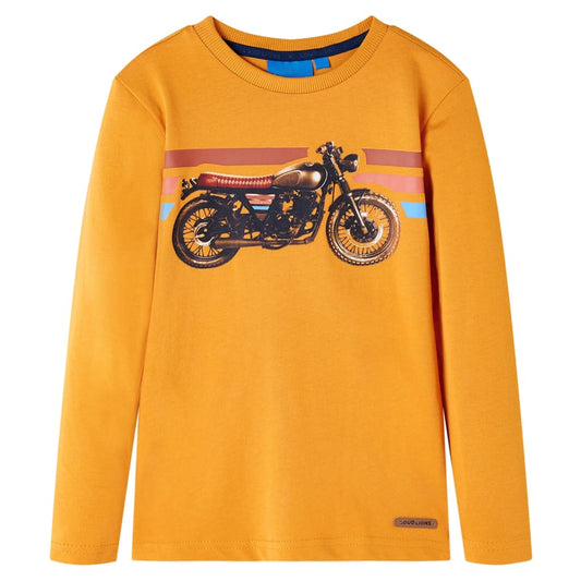 Kids' T-shirt with Long Sleeves Ochre 104