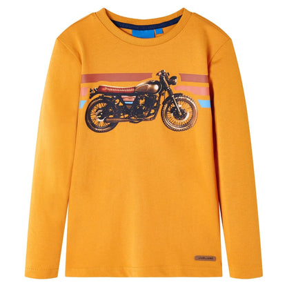 Kids' T-shirt with Long Sleeves Ochre 116