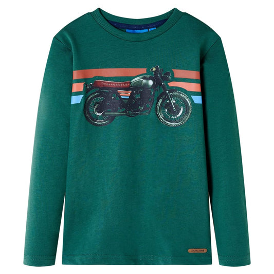 Kids' T-shirt with Long Sleeves Green 128