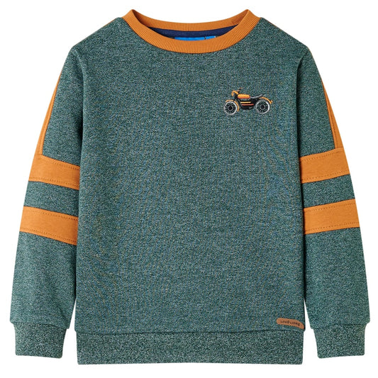 Kids' Sweatshirt Dark Green Melange 92